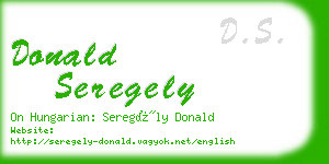 donald seregely business card